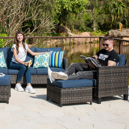 OVIOS 8-piece Patio Wicker Outdoor High-back Sectional Furniture Set