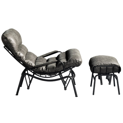 OVIOS Living Room Accent Chair Rocking Recliner Chair with Ottoman