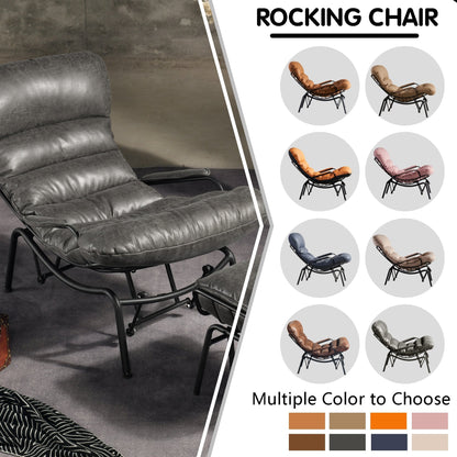 OVIOS Living Room Accent Chair Rocking Recliner Chair with Ottoman