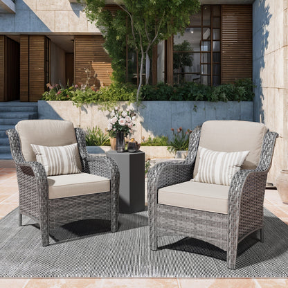 OVIOS 2-piece Patio Wicker Chairs Set
