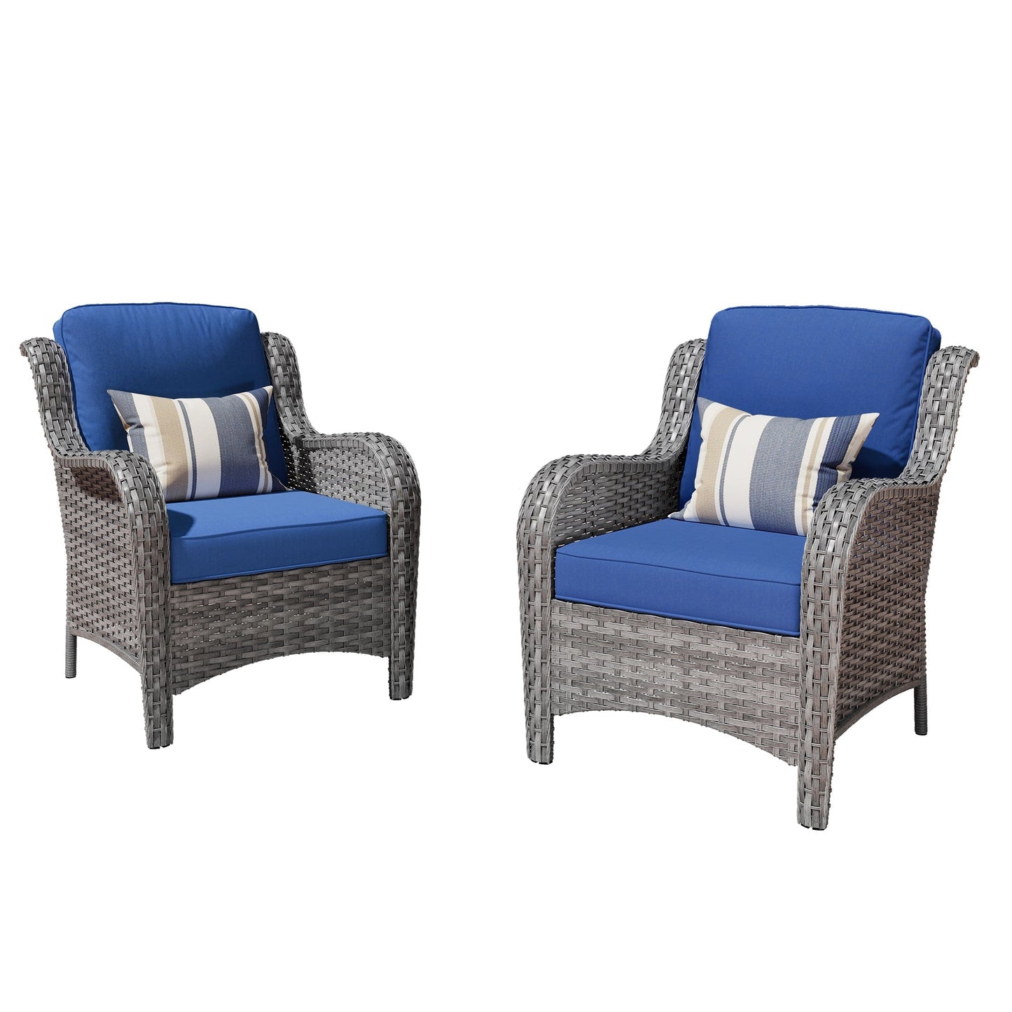 OVIOS 2-piece Patio Wicker Chairs Set