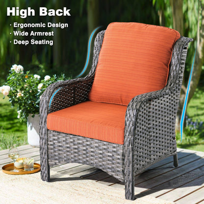 OVIOS 2-piece Patio Wicker Chairs Set