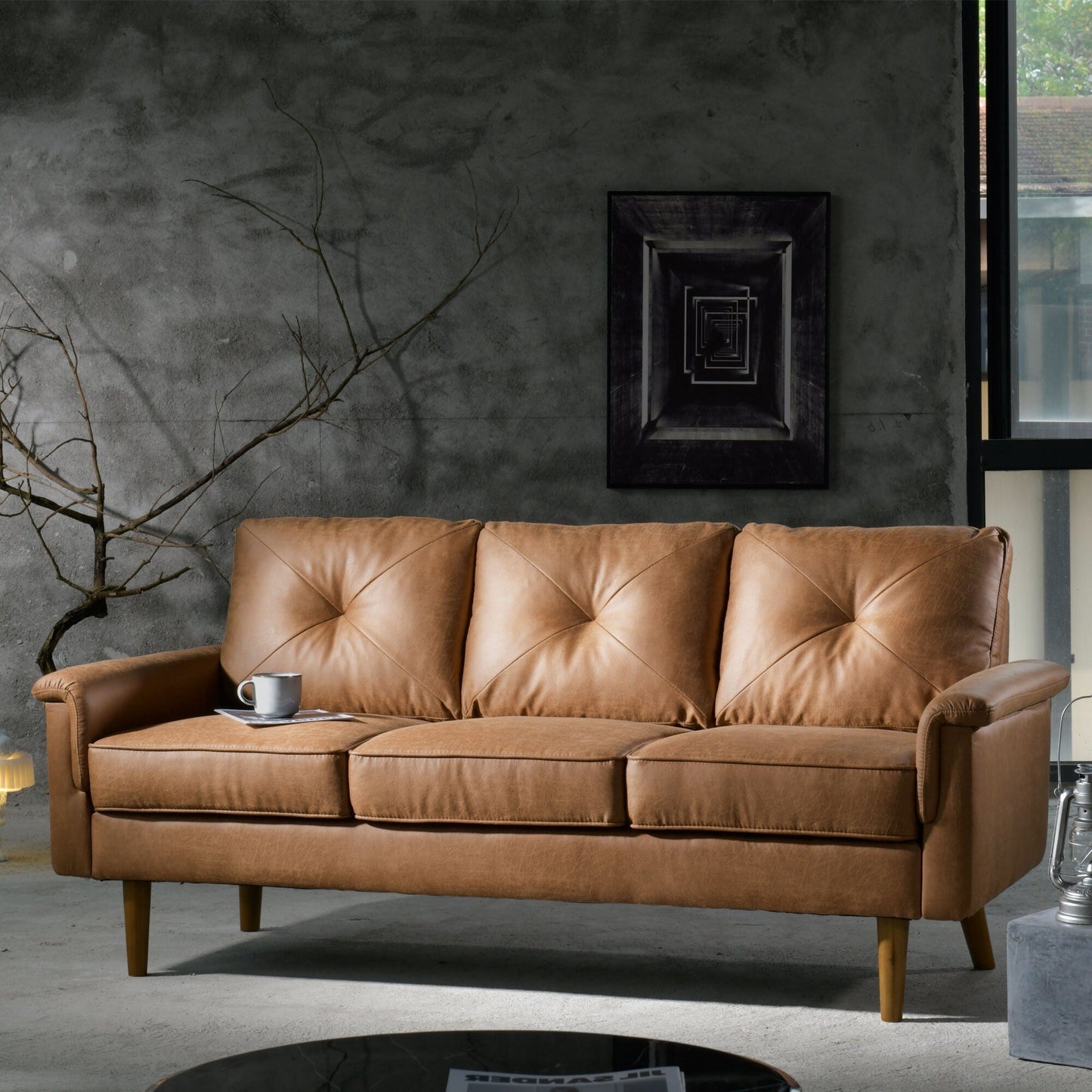 OVIOS Rive Design Cushion Wood Leg Indoor Sofa