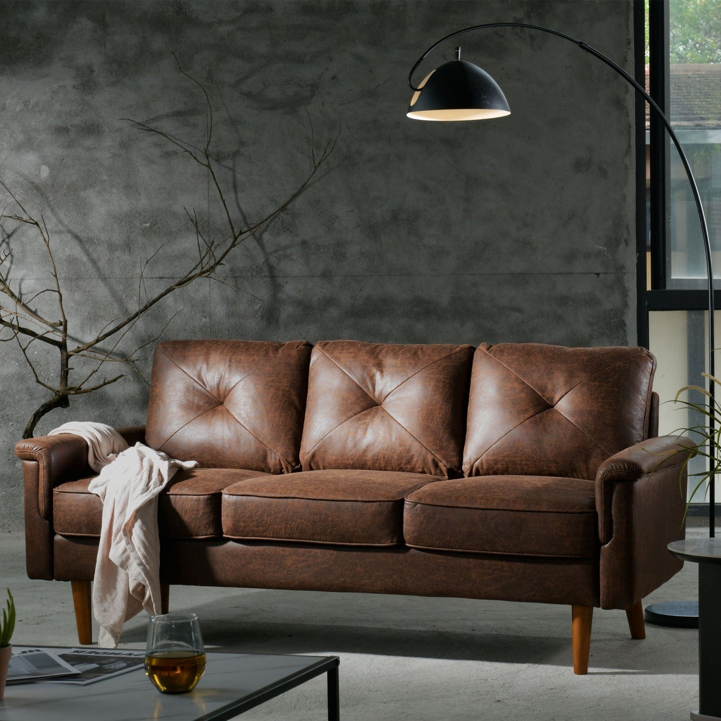 OVIOS Rive Design Cushion Wood Leg Indoor Sofa