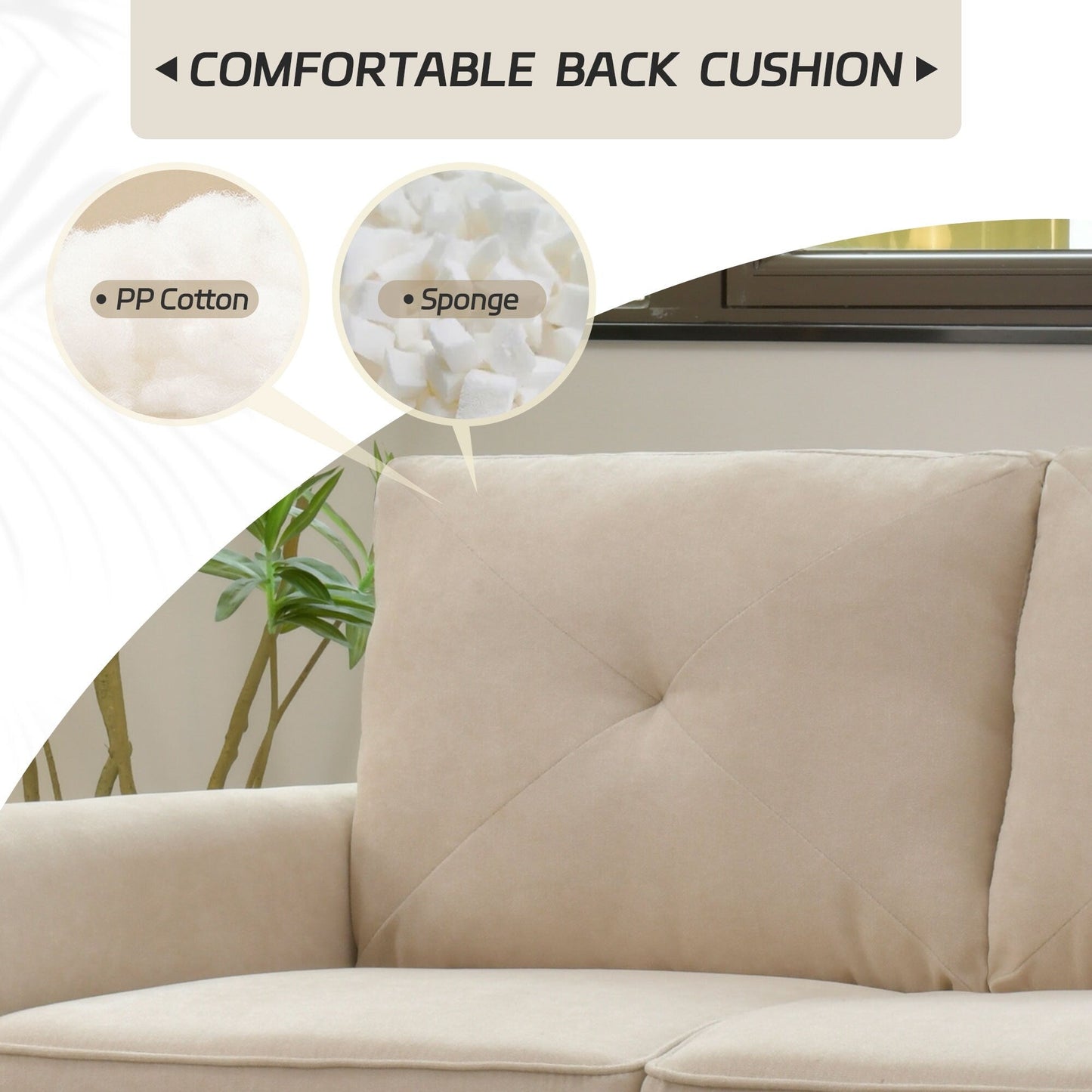 OVIOS Rive Design Cushion Wood Leg Indoor Sofa
