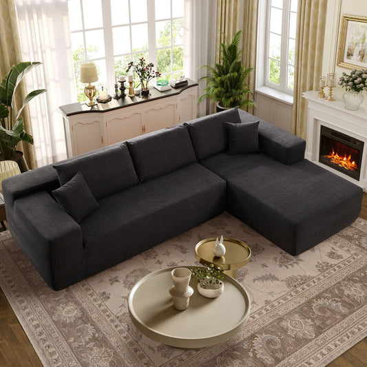 OVIOS Scratch-Resistant No Assembly Required Chaise Sofa