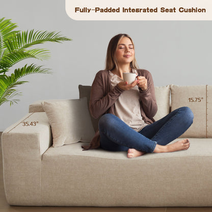 OVIOS Scratch-Resistant No Assembly Required Chaise Sofa