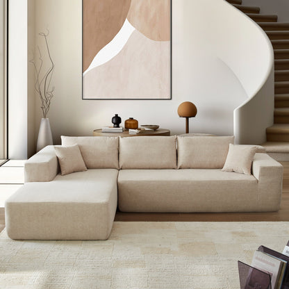 OVIOS Scratch-Resistant No Assembly Required Chaise Sofa