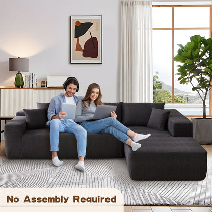 OVIOS Scratch-Resistant No Assembly Required Chaise Sofa