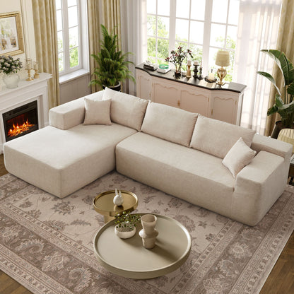 OVIOS Scratch-Resistant No Assembly Required Chaise Sofa