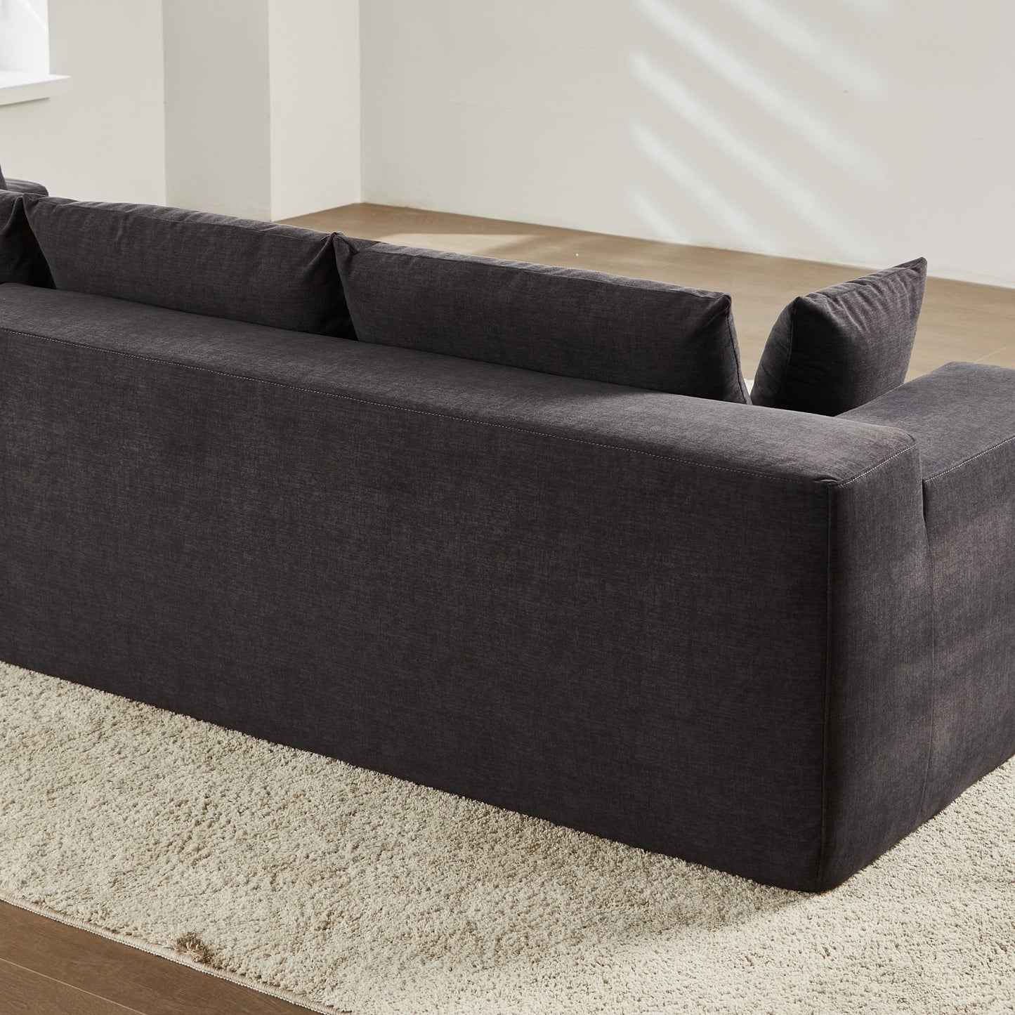 OVIOS Scratch-Resistant No Assembly Required Chaise Sofa