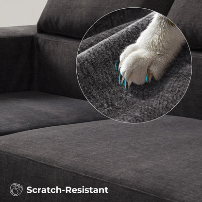 OVIOS Scratch-Resistant No Assembly Required Chaise Sofa