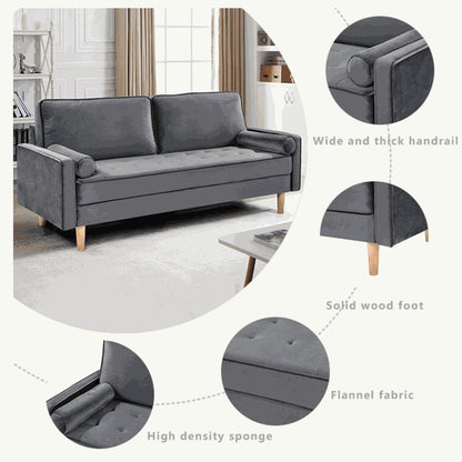 Oaks Aura Velvet Furniture Fabric Loveseat, Multicolor Choice Simple Small House Sofa, Straight Row American Retro Fabric Couch