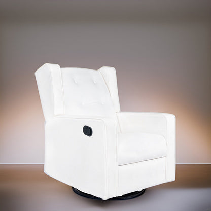 Octavia Solid Wood Microfiber Swivel Glider Rocker Recliner Chair, For Living Room, Bed Room