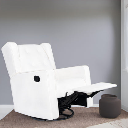 Octavia Solid Wood Microfiber Swivel Glider Rocker Recliner Chair, For Living Room, Bed Room