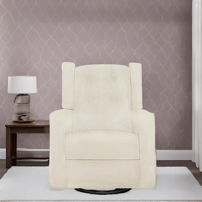 Octavia Solid Wood Microfiber Swivel Glider Rocker Recliner Chair, For Living Room, Bed Room