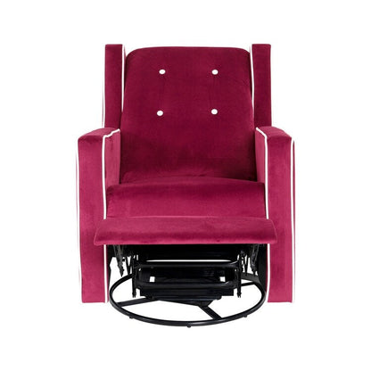Octavia Solid Wood Microfiber Swivel Glider Rocker Recliner Chair, For Living Room, Bed Room