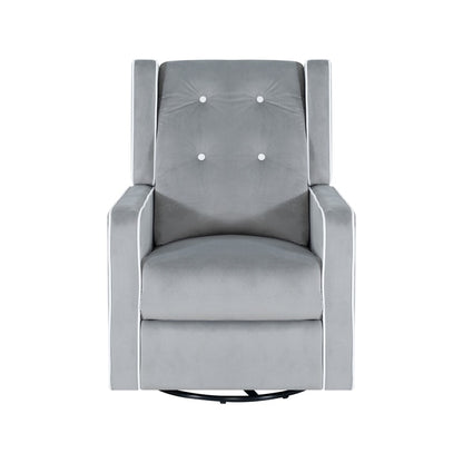 Octavia Solid Wood Microfiber Swivel Glider Rocker Recliner Chair, For Living Room, Bed Room
