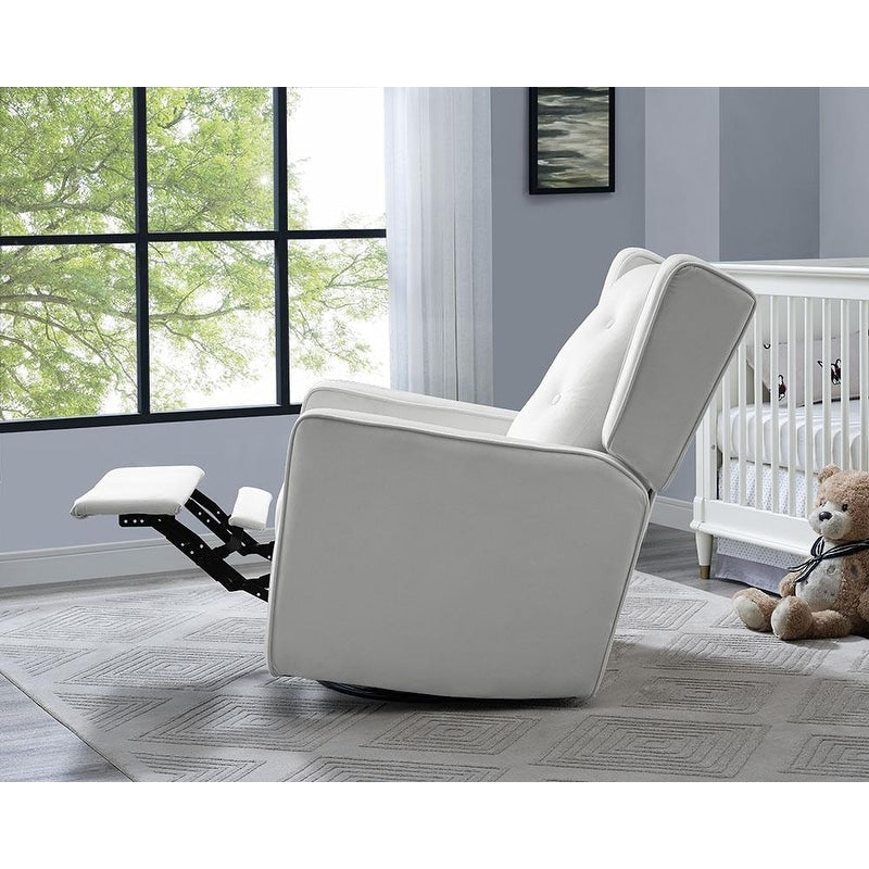 Octavia Solid Wood Microfiber Swivel Glider Rocker Recliner Chair, For Living Room, Bed Room