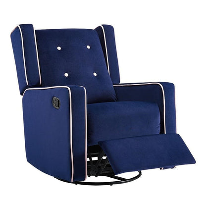 Octavia Solid Wood Microfiber Swivel Glider Rocker Recliner Chair, For Living Room, Bed Room