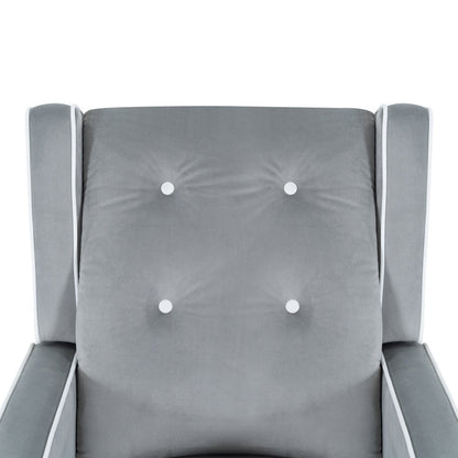 Octavia Solid Wood Microfiber Swivel Glider Rocker Recliner Chair, For Living Room, Bed Room