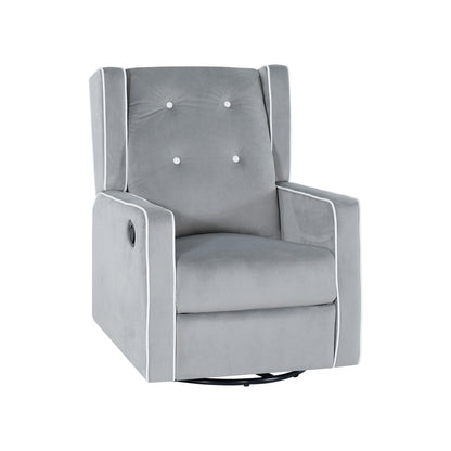 Octavia Solid Wood Microfiber Swivel Glider Rocker Recliner Chair, For Living Room, Bed Room