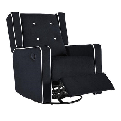 Octavia Solid Wood Microfiber Swivel Glider Rocker Recliner Chair, For Living Room, Bed Room
