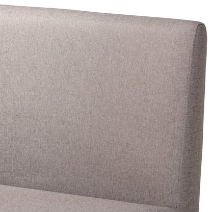 Odessa Grey Fabric and Walnut Wood 2-PC Dining Nook Banquette Set