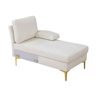 Off-white Fluffy Fabric U-shaped 3-Piece Living Room Sofa set