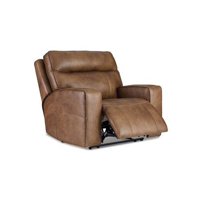 Okah Power Recliner Chair, Caramel Brown Top Grain Leather, Adjustable