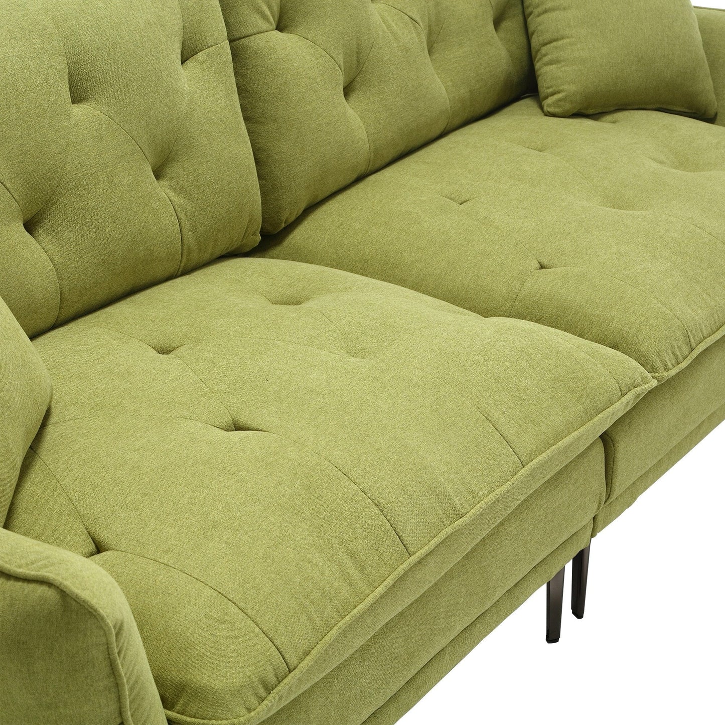 Olive Modern 102.36 Linen Loveseat Sofa with Adjustable Armrests and Tufted Cushions for Living Room