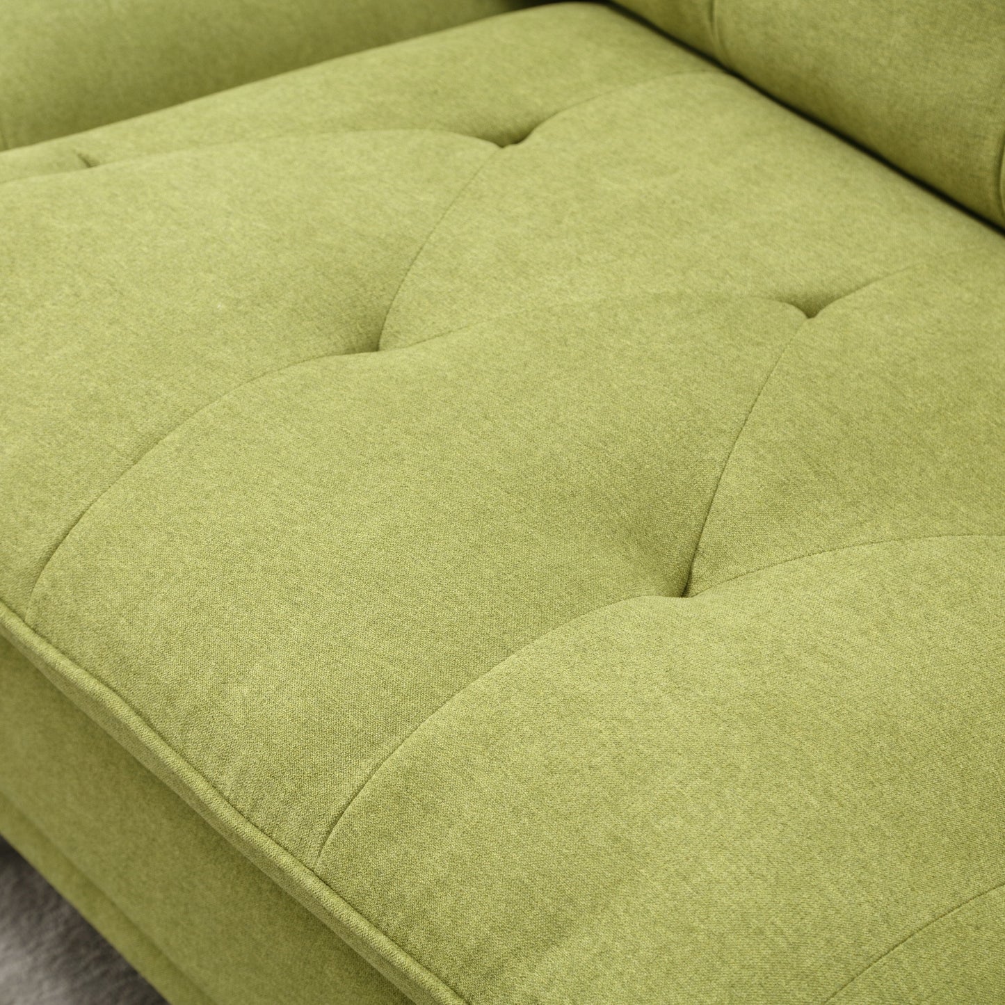 Olive Modern 102.36 Linen Loveseat Sofa with Adjustable Armrests and Tufted Cushions for Living Room