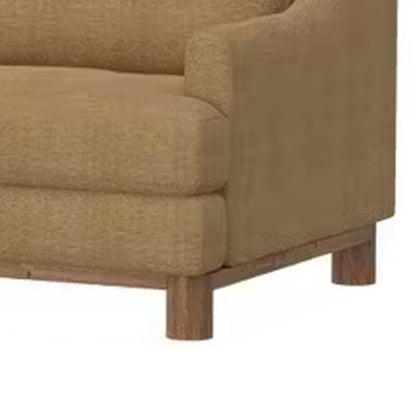 Olum Sofa, 2 Throw Pillows, Modern 85 Inch Cappuccino Brown Polyester
