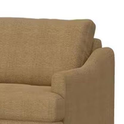 Olum Sofa, 2 Throw Pillows, Modern 85 Inch Cappuccino Brown Polyester