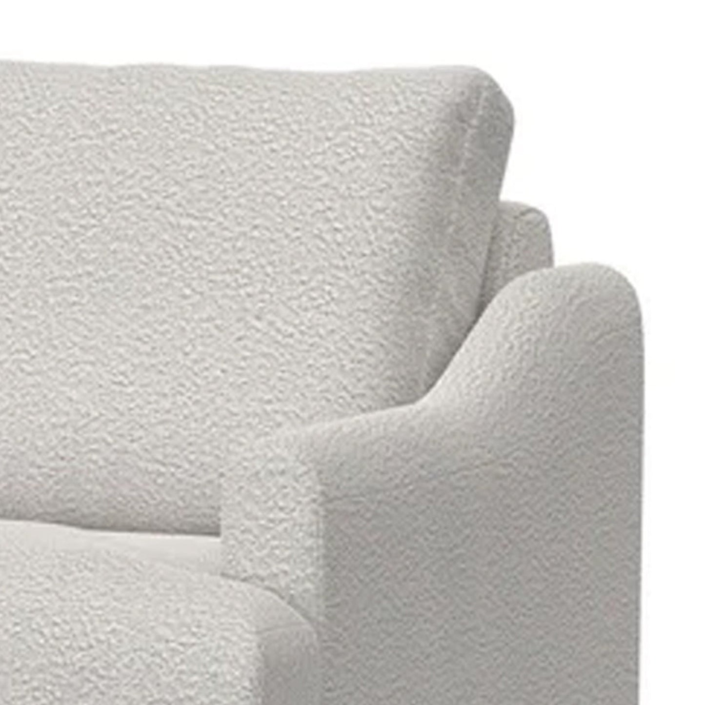 Olum Sofa, 2 Throw Pillows, Modern 85 Inch, Cream White Polyester