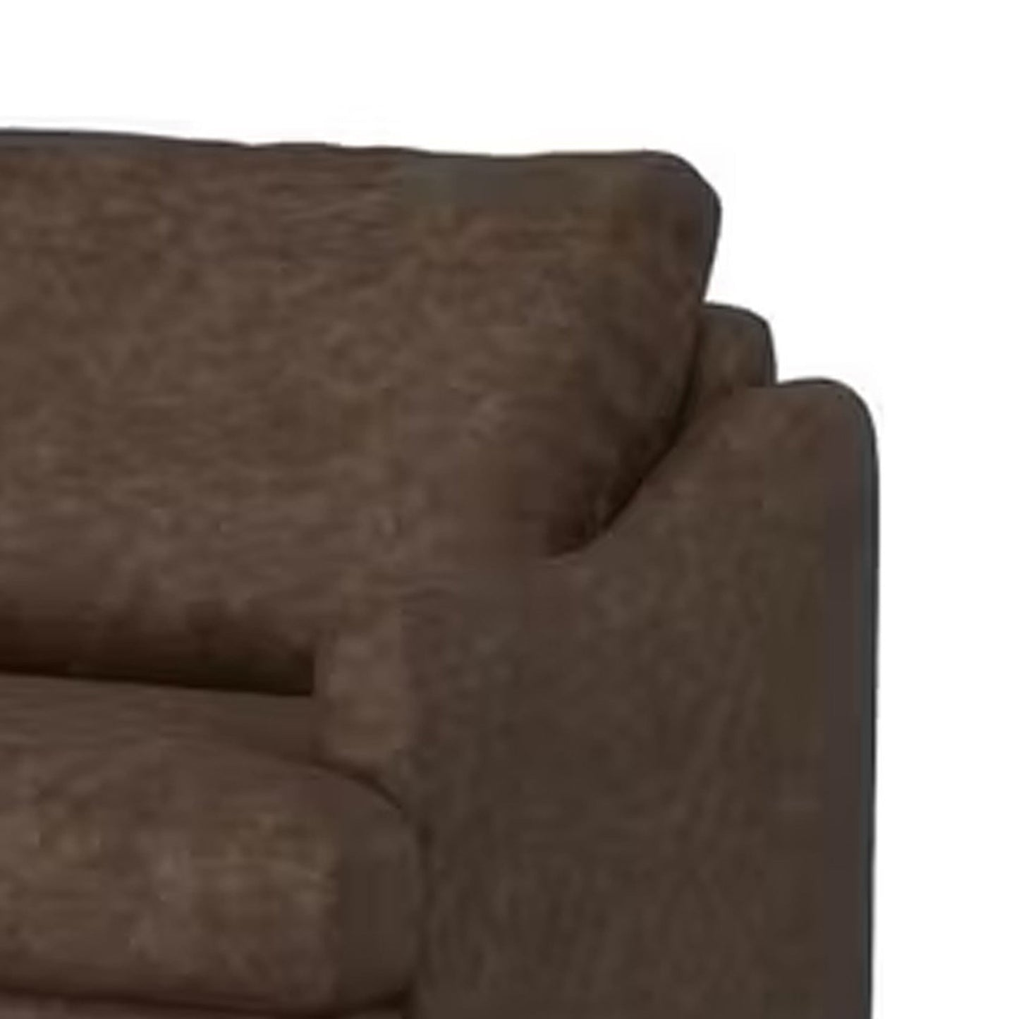 Olum Sofa, 2 Throw Pillows, Modern 85 Inch, Dark Brown Faux Leather