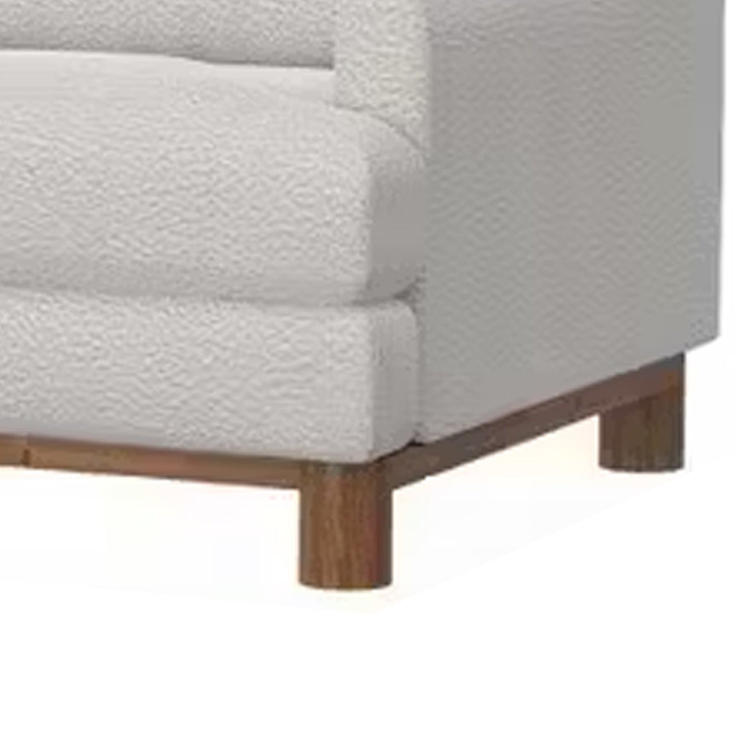 Olum Sofa, 2 Throw Pillows, Modern 85 Inch, Mink White Polyester