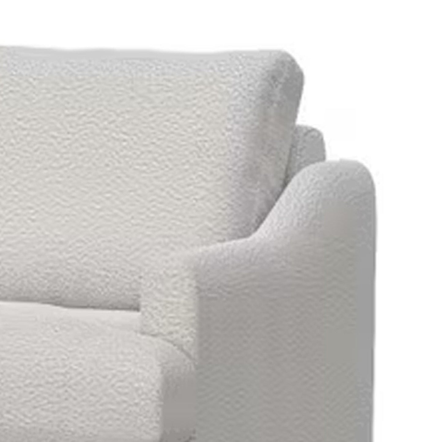 Olum Sofa, 2 Throw Pillows, Modern 85 Inch, Mink White Polyester