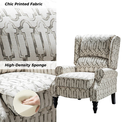 Olympus Upholstered Classic Manual Wingback Recliner with Solid Wood Legs Set of 2 by HULALA HOME