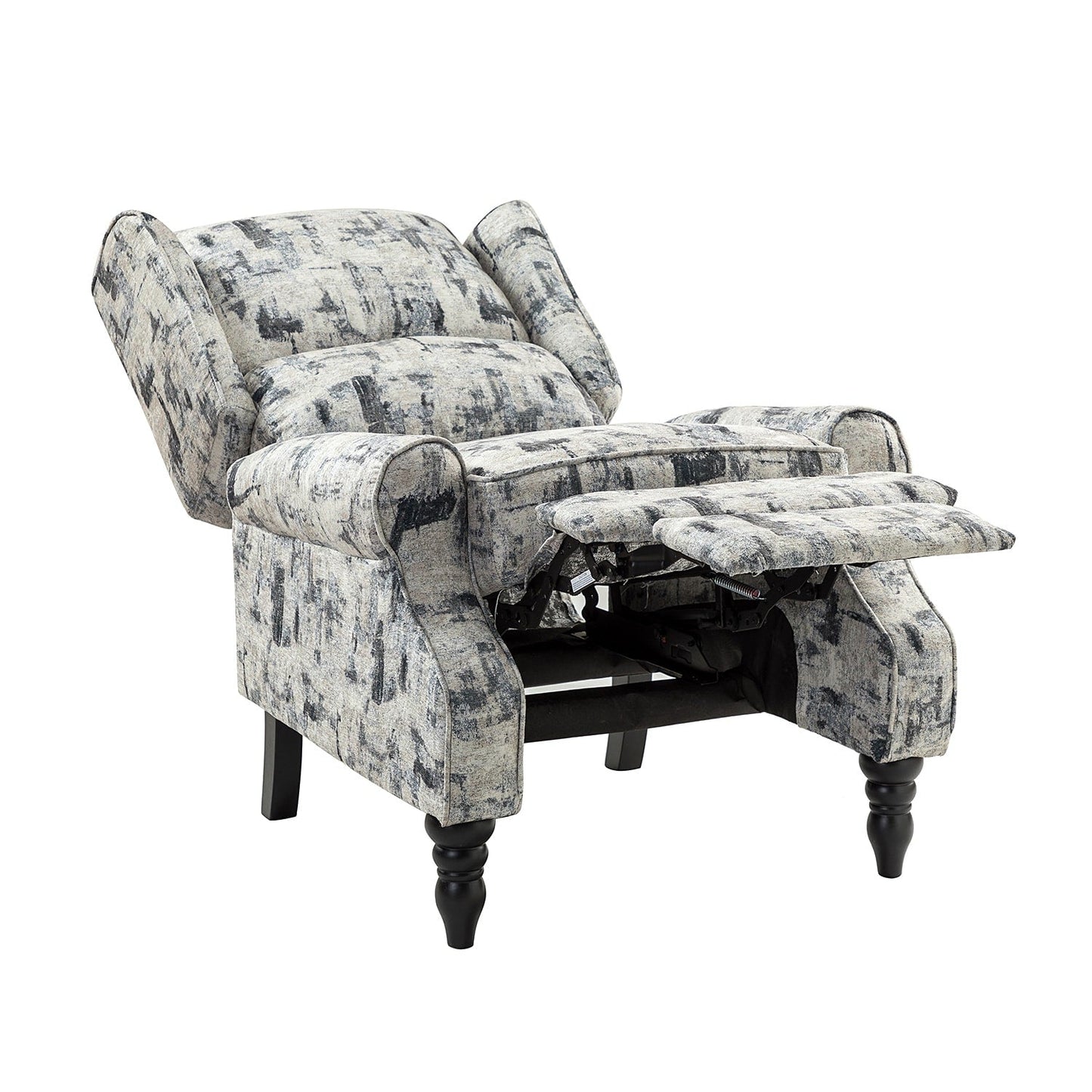 Olympus Upholstered Classic Manual Wingback Recliner with Solid Wood Legs Set of 2 by HULALA HOME