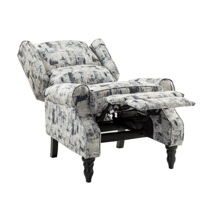 Olympus Upholstered Classic Manual Wingback Recliner with Solid Wood Legs Set of 2 by HULALA HOME