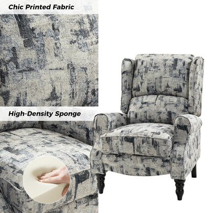 Olympus Upholstered Classic Manual Wingback Recliner with Solid Wood Legs Set of 2 by HULALA HOME