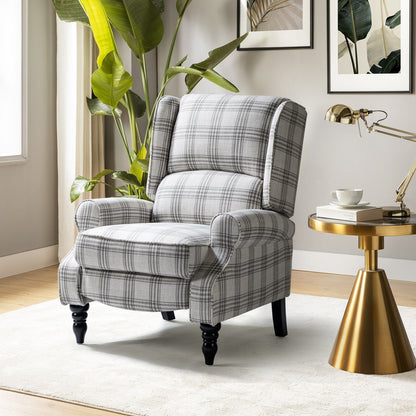 Olympus Upholstered Classic Manual Wingback Recliner with Solid Wood Legs by HULALA HOME