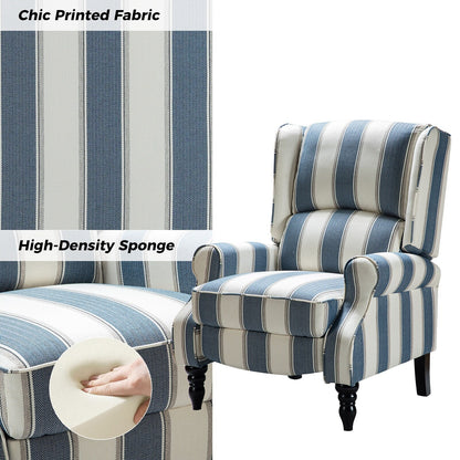 Olympus Upholstered Classic Manual Wingback Recliner with Solid Wood Legs by HULALA HOME