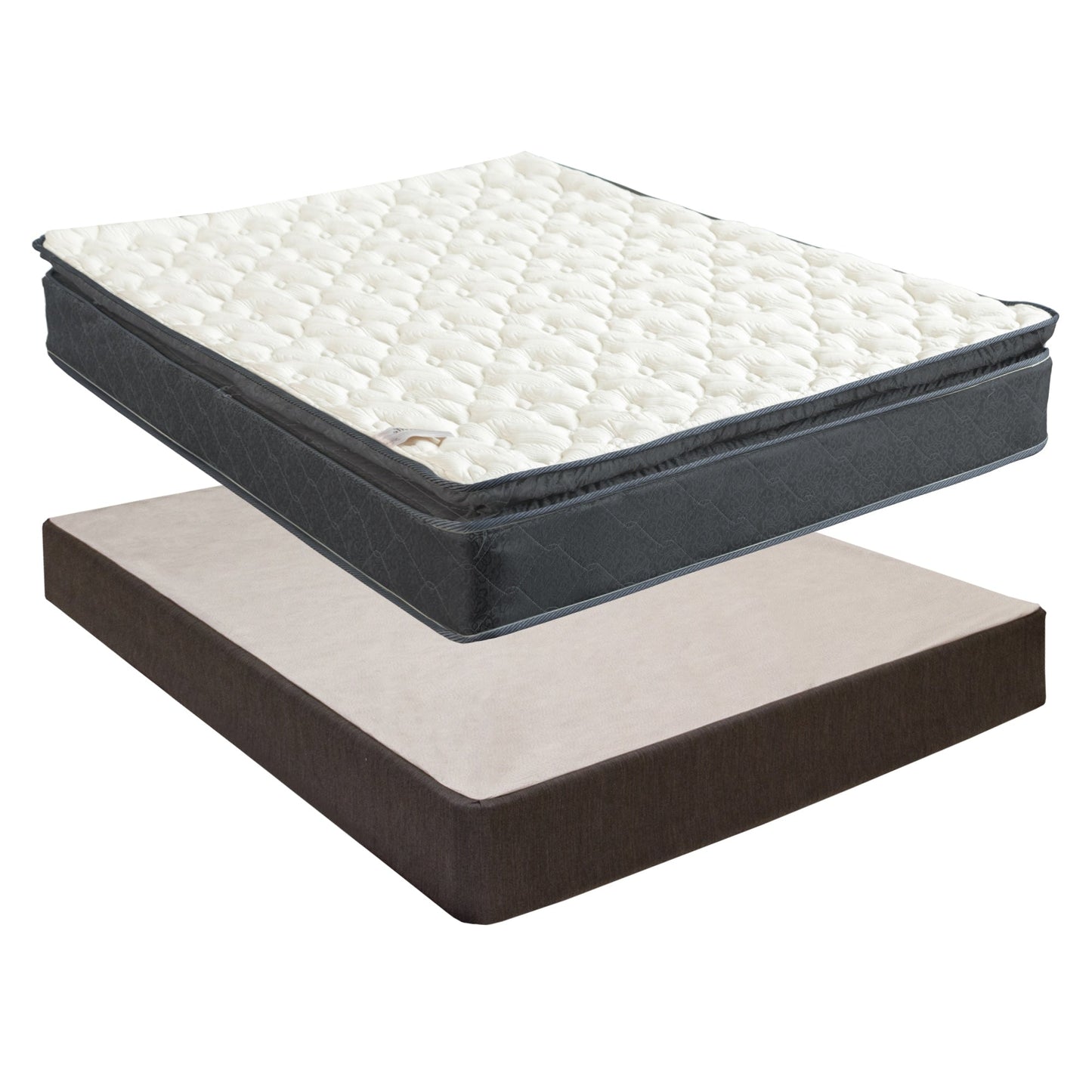 Onetan Mattress and Box Spring Set, 10-Inch Medium Pillow Top Hybrid Mattress and 5 Wood Simple Assembly Box Spring,