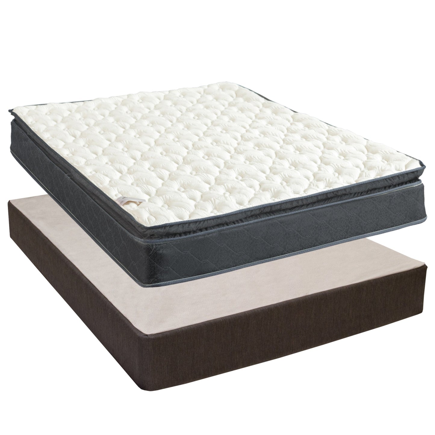 Onetan Mattress and Box Spring Set, 10-Inch Memory Foam Medium Pillow Top Hybrid Mattress and 5 Wood Simple Assembly Box Spring