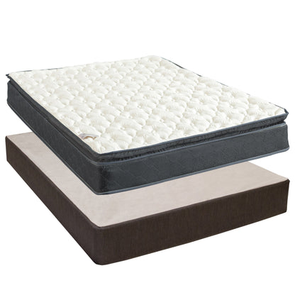 Onetan Mattress and Box Spring Set, 10-Inch Memory Foam Medium Pillow Top Hybrid Mattress and 5 Wood Simple Assembly Box Spring