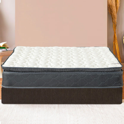 Onetan Mattress and Box Spring Set, 10-Inch Memory Foam Medium Pillow Top Hybrid Mattress and 5 Wood Simple Assembly Box Spring