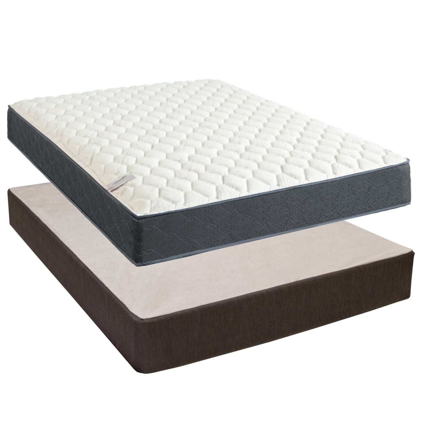 Onetan Mattress and Box Spring Set, 10-Inch Memory Foam Medium Tight Top Hybrid Mattress and 5 Wood Simple Assembly Box Spring