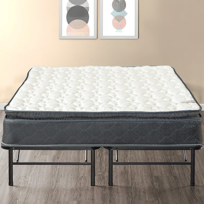 Onetan Mattress and Platform Bed Set, 10-Inch Medium Pillow Top Hybrid Mattress and 14 Metal Platform Bed